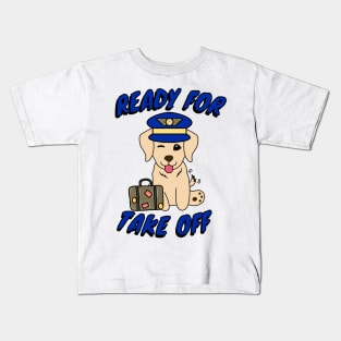 Funny Golden Retriever is a pilot Kids T-Shirt